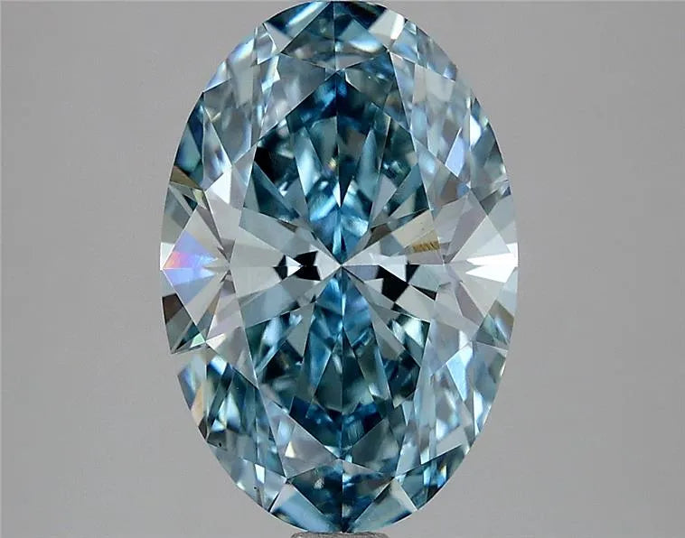 2.81ct Oval Lab Grown Diamond (Colour Fancy Vivid Blue, Clarity VS1, IGI Certified)