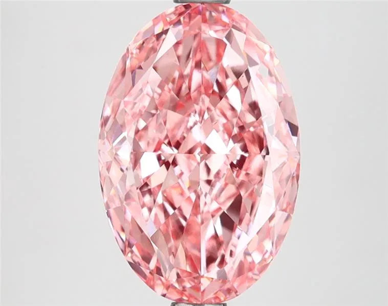 2.81ct Oval Lab Grown Diamond (Colour Fancy Vivid Pink, Clarity VVS2, IGI Certified)