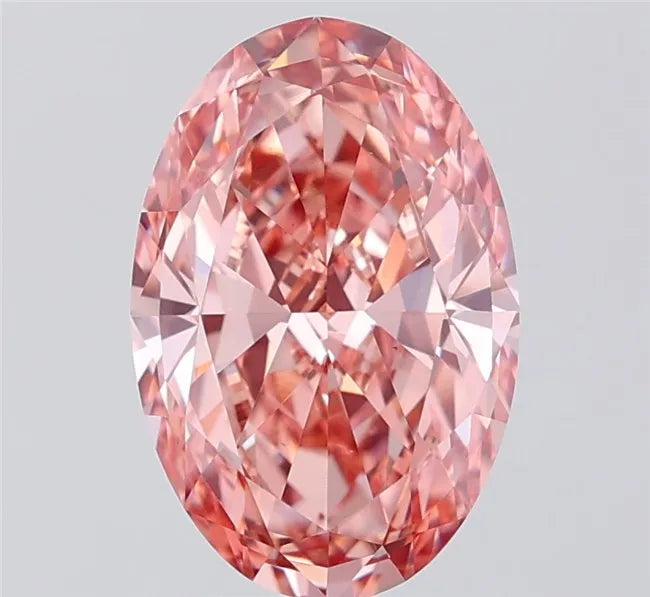 2.85ct Oval Lab Grown Diamond (Colour Fancy Vivid Pink, Clarity VS1, IGI Certified)
