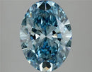 2.97ct Oval Lab Grown Diamond (Colour Fancy Vivid Blue, Clarity VS2, IGI Certified)