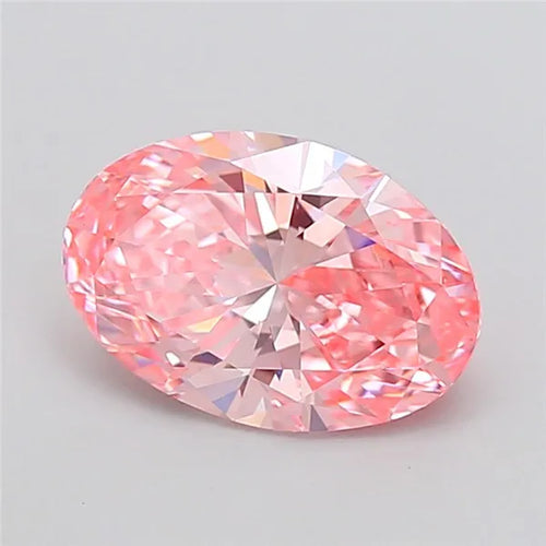 2.99ct Oval Lab Grown Diamond (Colour Fancy Vivid Pink, Clarity VVS2, IGI Certified)