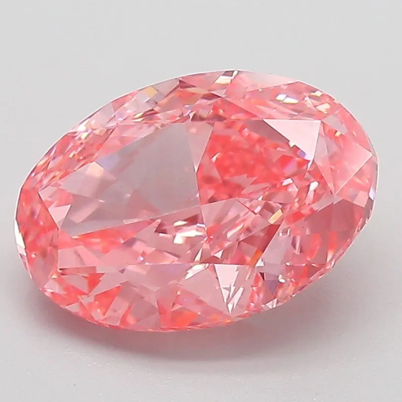 3.00ct Oval Lab Grown Diamond (Colour Fancy Vivid Pink, Clarity VVS2, IGI Certified)
