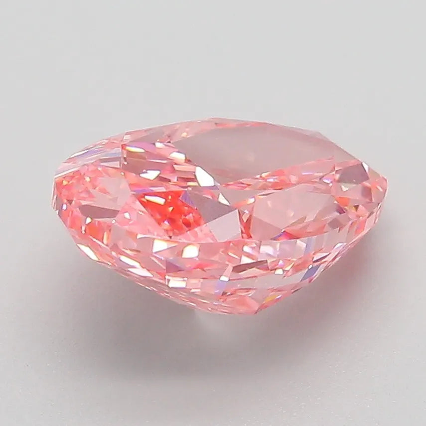 3.00ct Oval Lab Grown Diamond (Colour Fancy Vivid Pink, Clarity VVS2, IGI Certified)