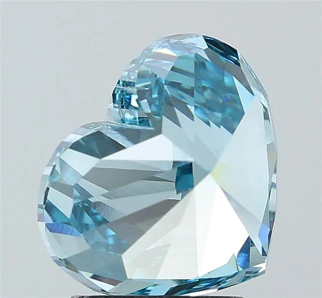 3.01ct Heart Lab Grown Diamond (Colour Fancy Vivid Blue, Clarity VVS2, IGI Certified)