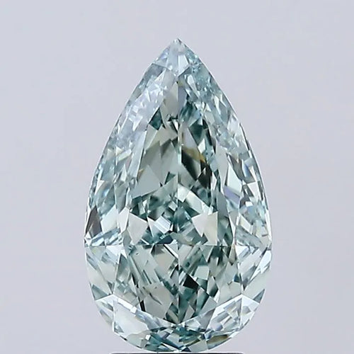 3.01ct Pear Lab Grown Diamond (Colour Fancy Vivid Green, Clarity VS1, IGI Certified)