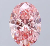 3.04ct Oval Lab Grown Diamond (Colour Fancy Vivid Pink, Clarity VVS2, IGI Certified)