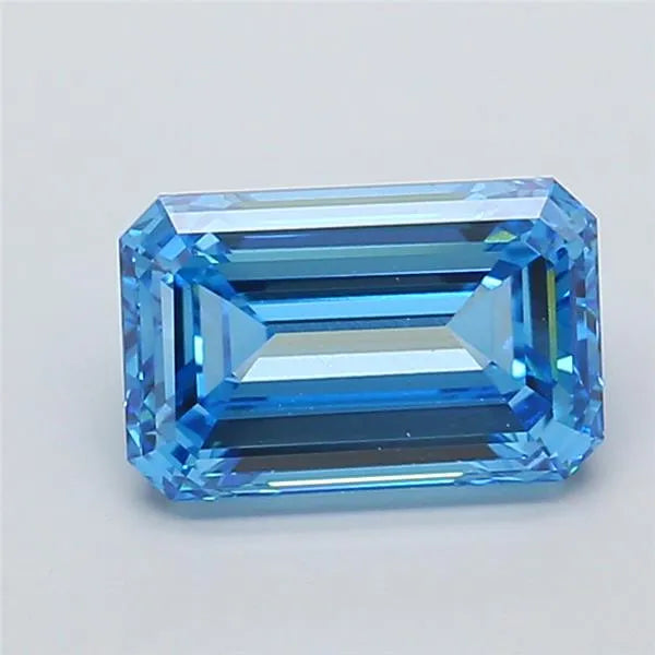 3.06ct Emerald Lab Grown Diamond (Colour Fancy Vivid Blue, Clarity VS1, IGI Certified)