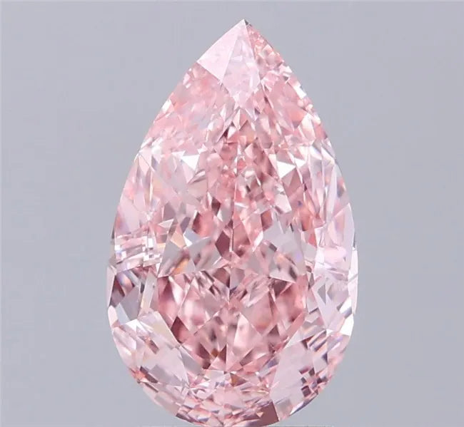 3.10ct Pear Lab Grown Diamond (Colour Fancy Vivid Pink, Clarity VS1, IGI Certified)