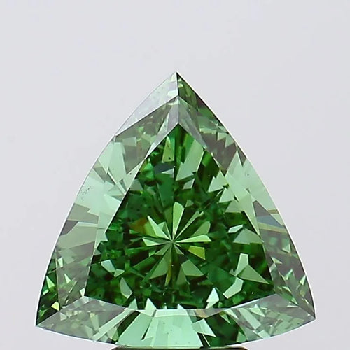 3.27ct Triangular Lab Grown Diamond (Colour Fancy Vivid Green, Clarity VS1, IGI Certified)