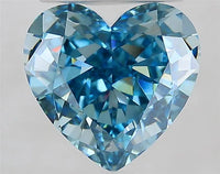 3.41ct Heart Lab Grown Diamond (Colour Fancy Vivid Blue, Clarity VVS2, IGI Certified)