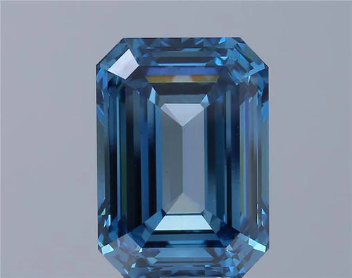 3.52ct Emerald Lab Grown Diamond (Colour Fancy Vivid Blue, Clarity VS1, IGI Certified)