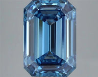 3.59ct Emerald Lab Grown Diamond (Colour Fancy Vivid Blue, Clarity VS1, IGI Certified)
