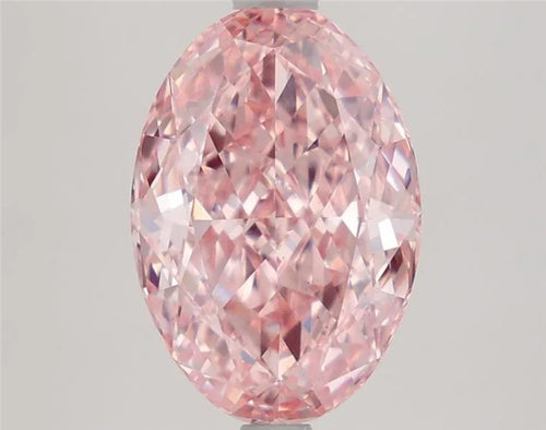 3.62ct Oval Lab Grown Diamond (Colour Fancy Vivid Pink, Clarity VS2, IGI Certified)