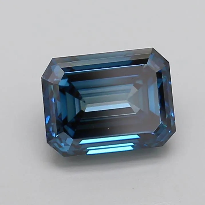 3.68ct Emerald Lab Grown Diamond (Colour Fancy Deep Blue, Clarity VS2, IGI Certified)