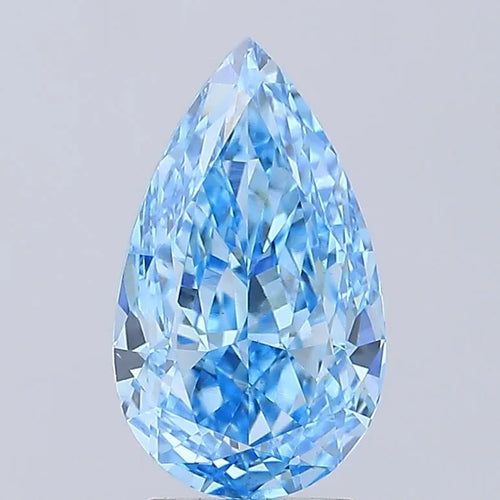 3.85ct Pear Lab Grown Diamond (Colour Fancy Vivid Blue, Clarity VS1, IGI Certified)