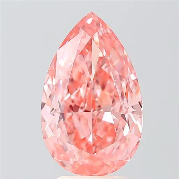 3.85ct Pear Lab Grown Diamond (Colour Fancy Vivid Pink, Clarity VVS2, IGI Certified)