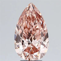 3.89ct Pear Lab Grown Diamond (Colour Fancy Light Brownish Pink, Clarity VS2, IGI Certified)