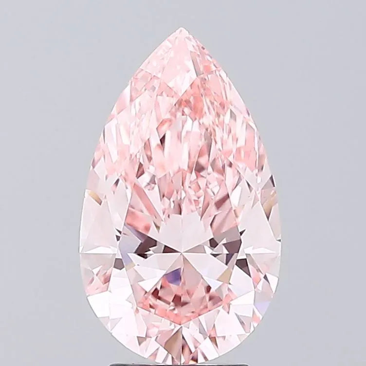 3.99ct Pear Lab Grown Diamond (Colour Fancy Vivid Pink, Clarity VVS2, IGI Certified)