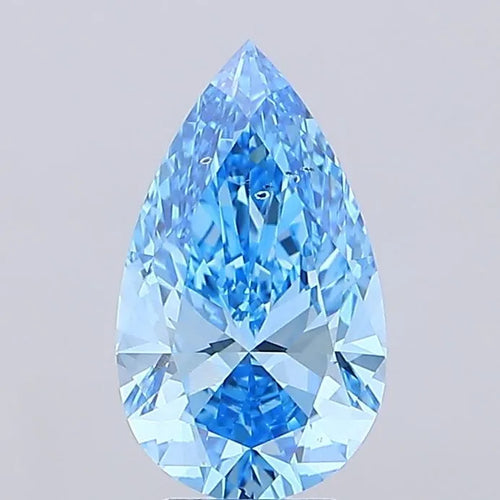 4.02ct Pear Lab Grown Diamond (Colour Fancy Vivid Blue, Clarity VS2, IGI Certified)