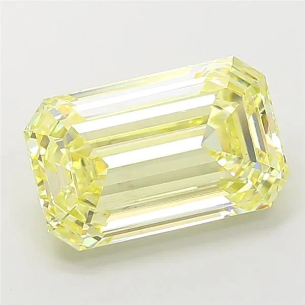 4.08ct Emerald Lab Grown Diamond (Colour Fancy Yellow, Clarity VS1, IGI Certified)