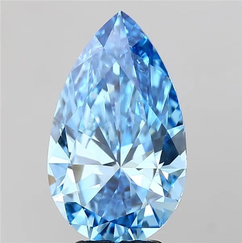 4.08ct Pear Lab Grown Diamond (Colour Fancy Vivid Blue, Clarity VVS2, IGI Certified)