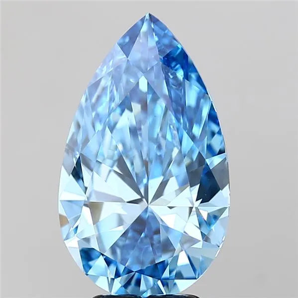 4.08ct Pear Lab Grown Diamond (Colour Fancy Vivid Blue, Clarity VVS2, IGI Certified)