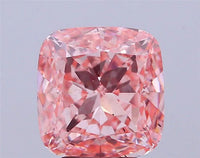 4.10ct Cushion modified Lab Grown Diamond (Colour Fancy Vivid Pink, Clarity SI1, IGI Certified)