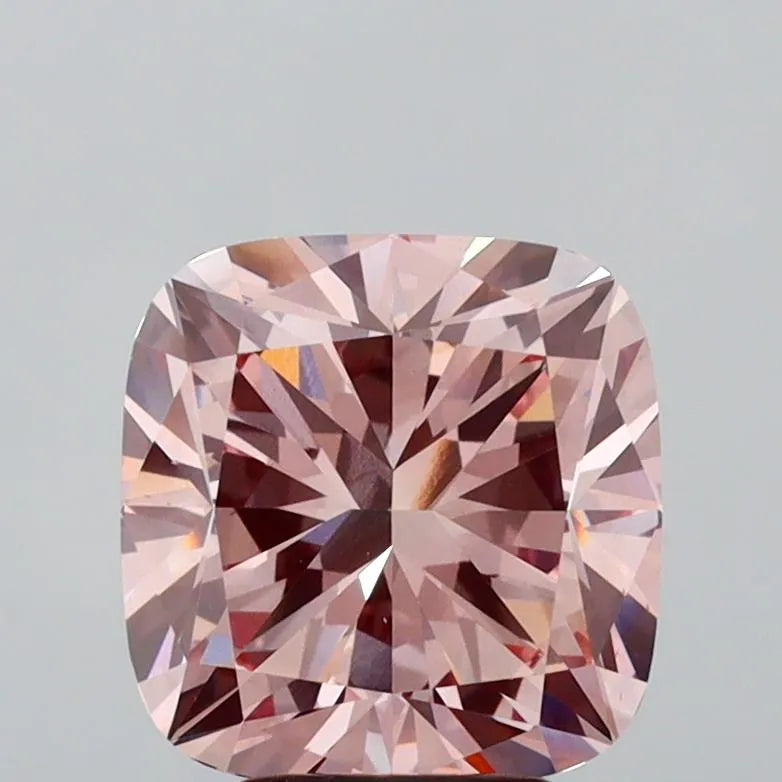 4.41ct Cushion modified Lab Grown Diamond (Colour Fancy Intense Brownish Pink, Clarity VS1, Cut GD, IGI Certified)