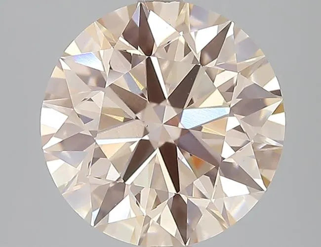 4.98ct Round Lab Grown Diamond (Colour Fancy Light Pinkish Brown, Clarity VS1, Cut EX, IGI Certified)
