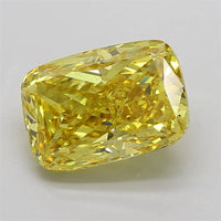 5.02ct Cushion modified Lab Grown Diamond (Colour Fancy Vivid Yellow, Clarity SI1, IGI Certified)