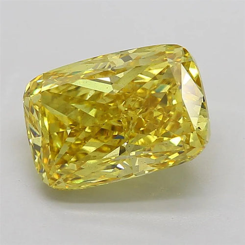 5.02ct Cushion modified Lab Grown Diamond (Colour Fancy Vivid Yellow, Clarity SI1, IGI Certified)
