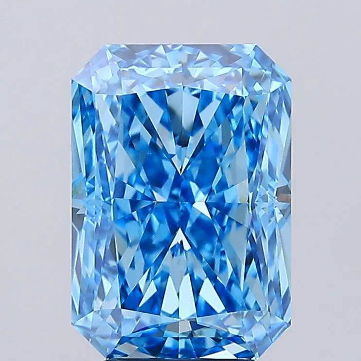 5.04ct Radiant Lab Grown Diamond (Colour Fancy Vivid Blue, Clarity VVS2, IGI Certified)