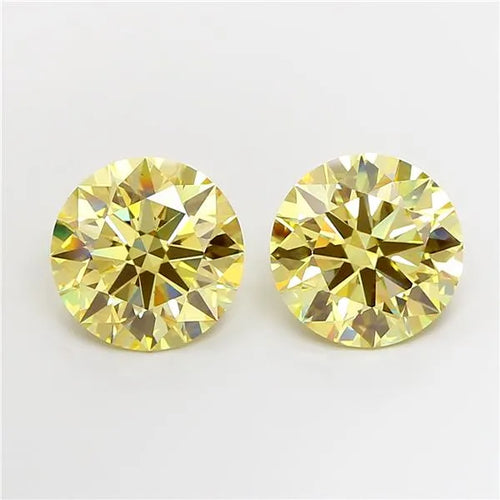 5.06ct Round Lab Grown Diamond (Colour Fancy Intense Yellow, Clarity VS2, Cut ID, IGI Certified)