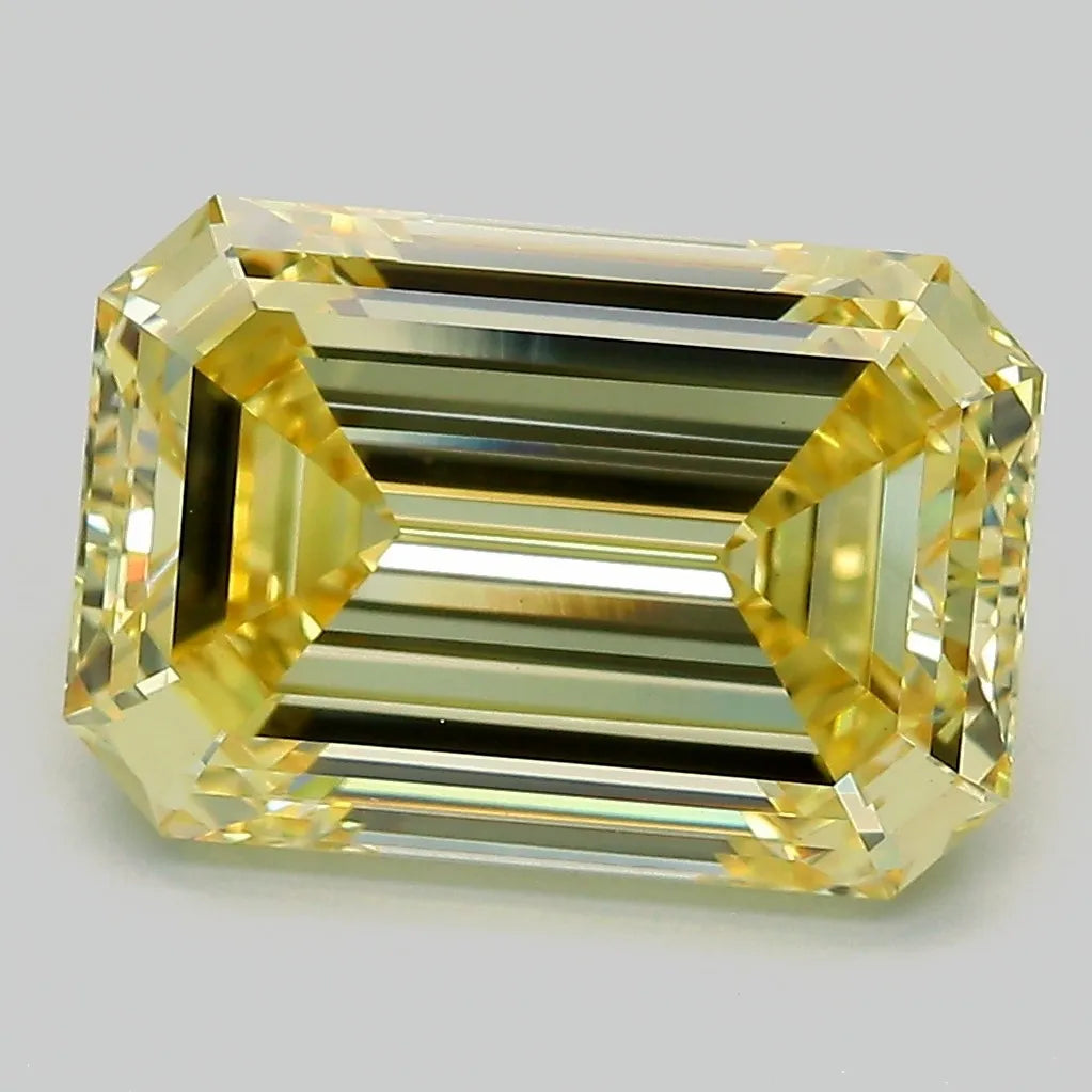 5.11ct Emerald Lab Grown Diamond (Colour Fancy Yellow, Clarity VVS2, IGI Certified)