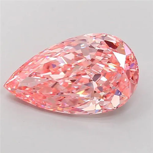 6.91ct Pear Lab Grown Diamond (Colour Fancy Vivid Pink, Clarity VVS2, IGI Certified)