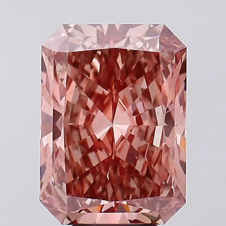 7.08ct Radiant Lab Grown Diamond (Colour Fancy Vivid Brown Pink, Clarity VS2, IGI Certified)