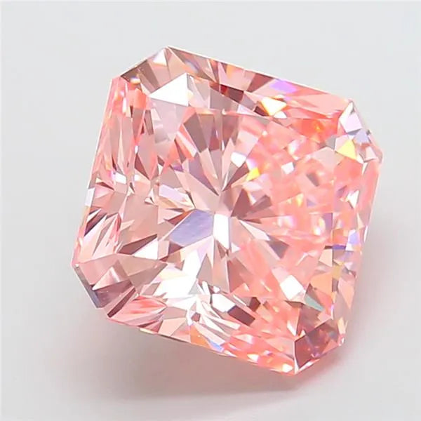 7.08ct Square radiant Lab Grown Diamond (Colour Fancy Intense Pink, Clarity VS1, IGI Certified)