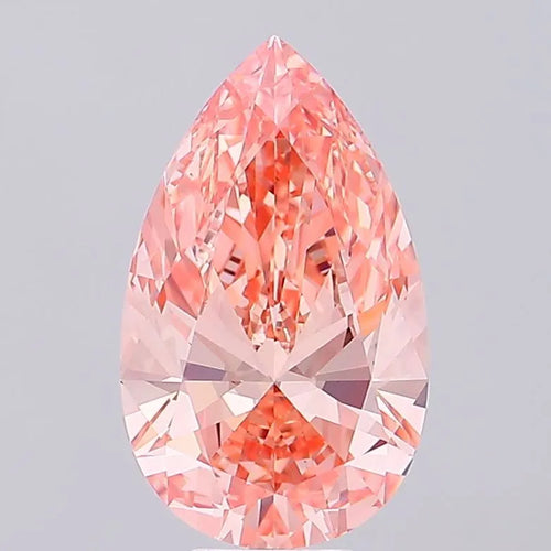 8.02ct Pear Lab Grown Diamond (Colour Fancy Vivid Orange Pink, Clarity VS1, IGI Certified)