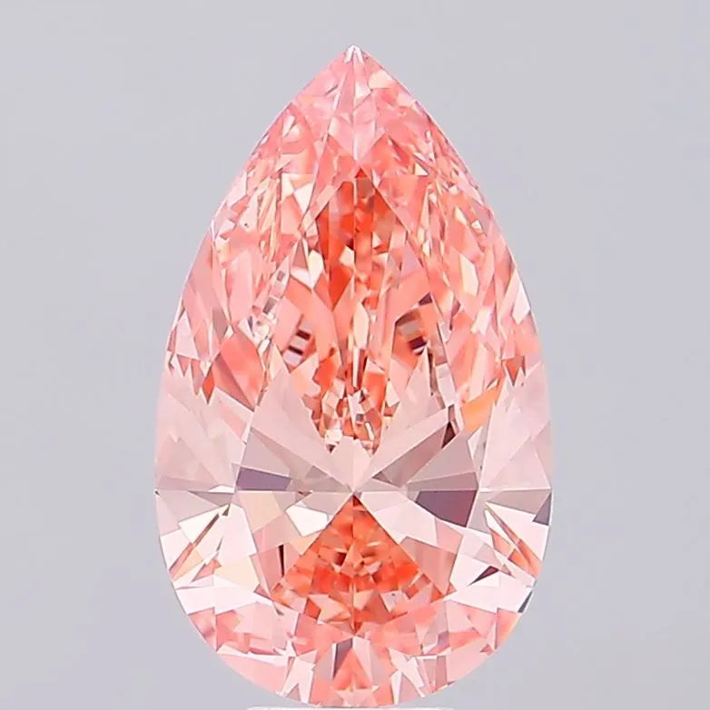 8.02ct Pear Lab Grown Diamond (Colour Fancy Vivid Orange Pink, Clarity VS1, IGI Certified)