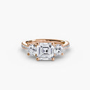 Three-Stone with Pavé Band The Perfect Carat