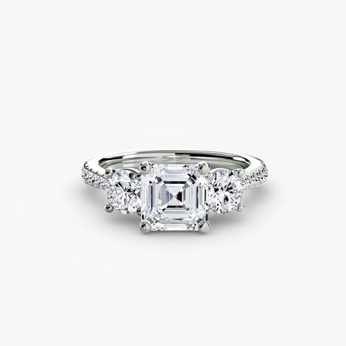 Three-Stone with Pavé Band The Perfect Carat