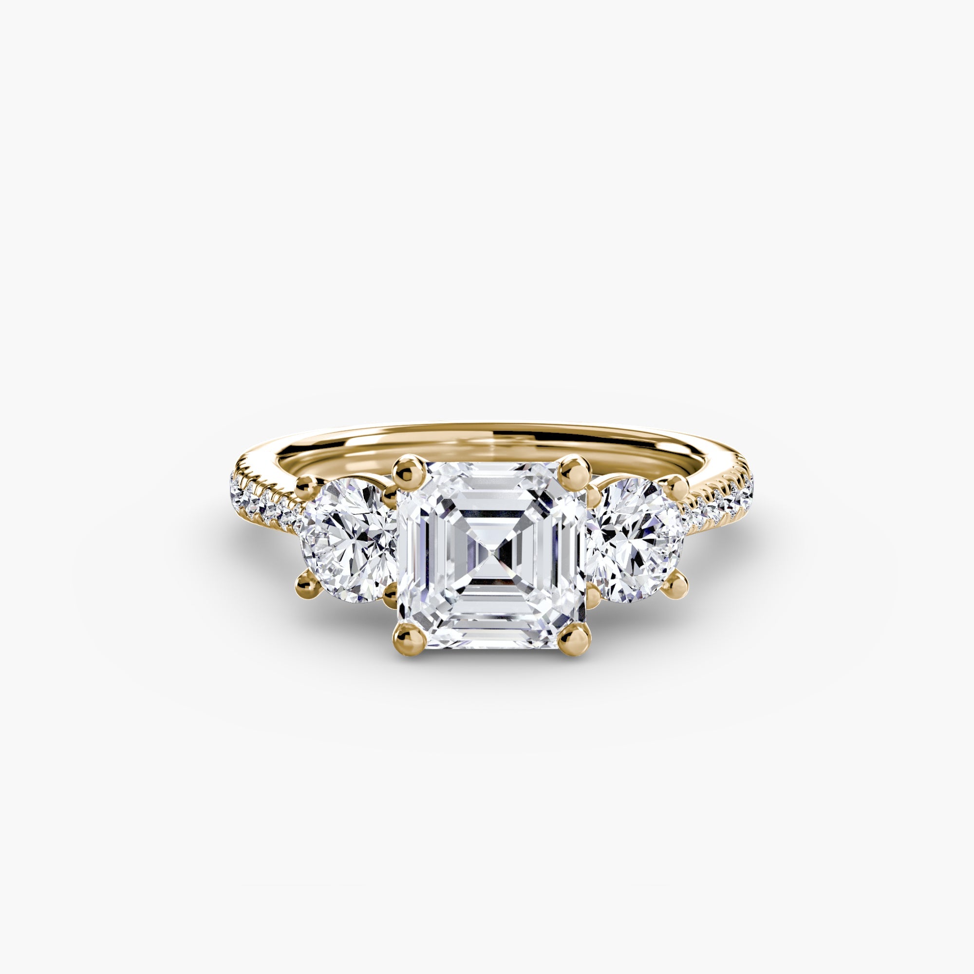Three-Stone with Pavé Band The Perfect Carat