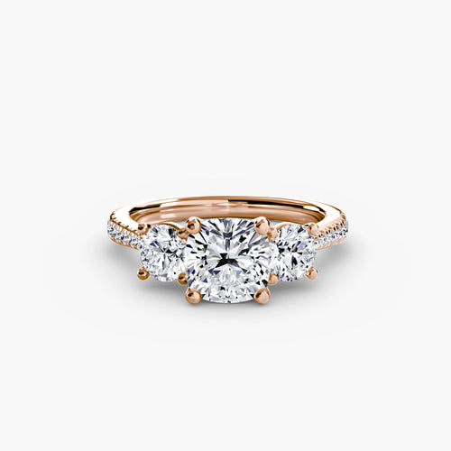 Three-Stone with Pavé Band The Perfect Carat