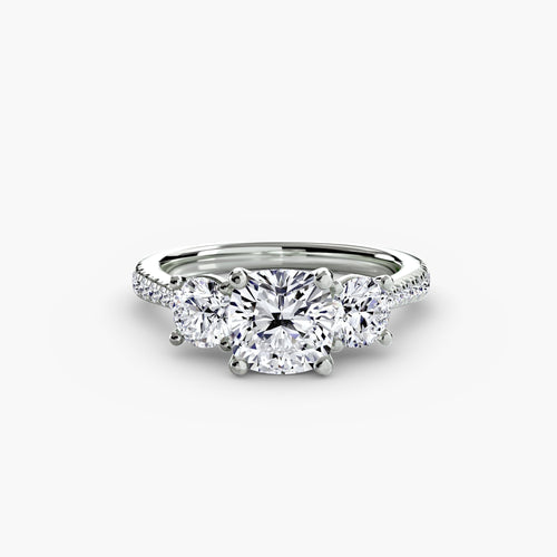 Three-Stone with Pavé Band The Perfect Carat