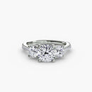 Three-Stone with Pavé Band The Perfect Carat