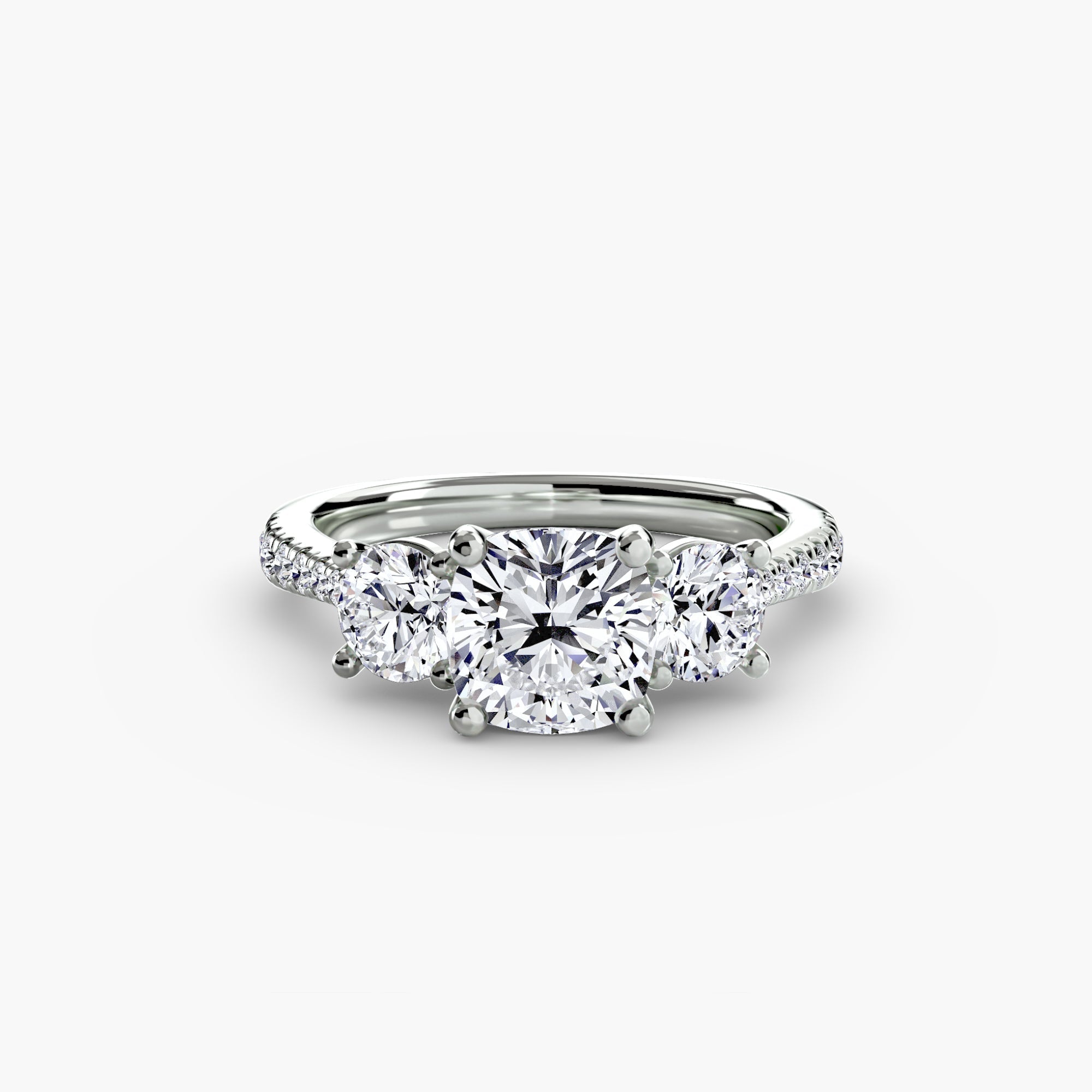 Three-Stone with Pavé Band The Perfect Carat