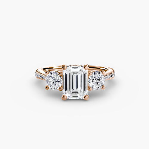 Three-Stone with Pavé Band The Perfect Carat
