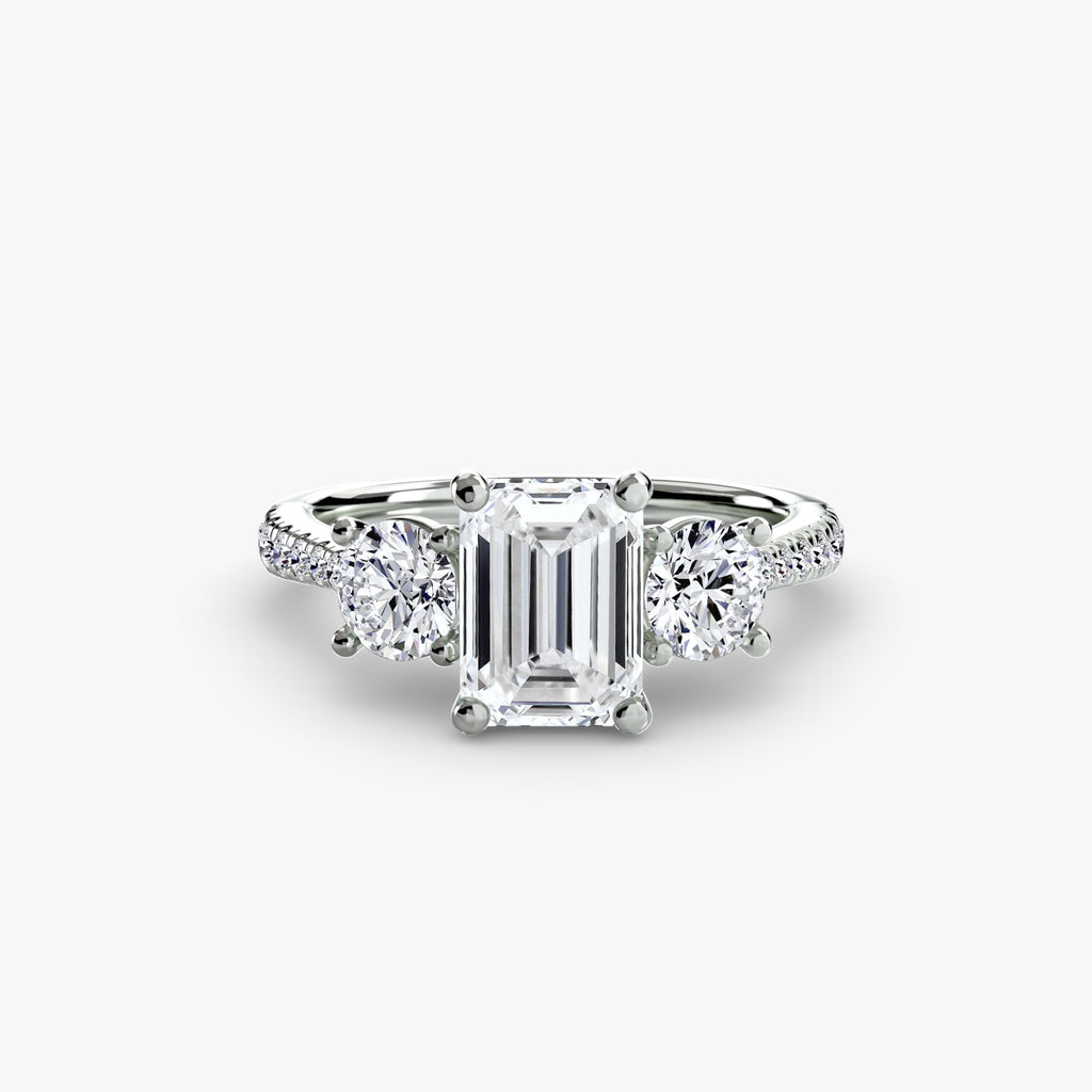 Three-Stone with Pavé Band The Perfect Carat