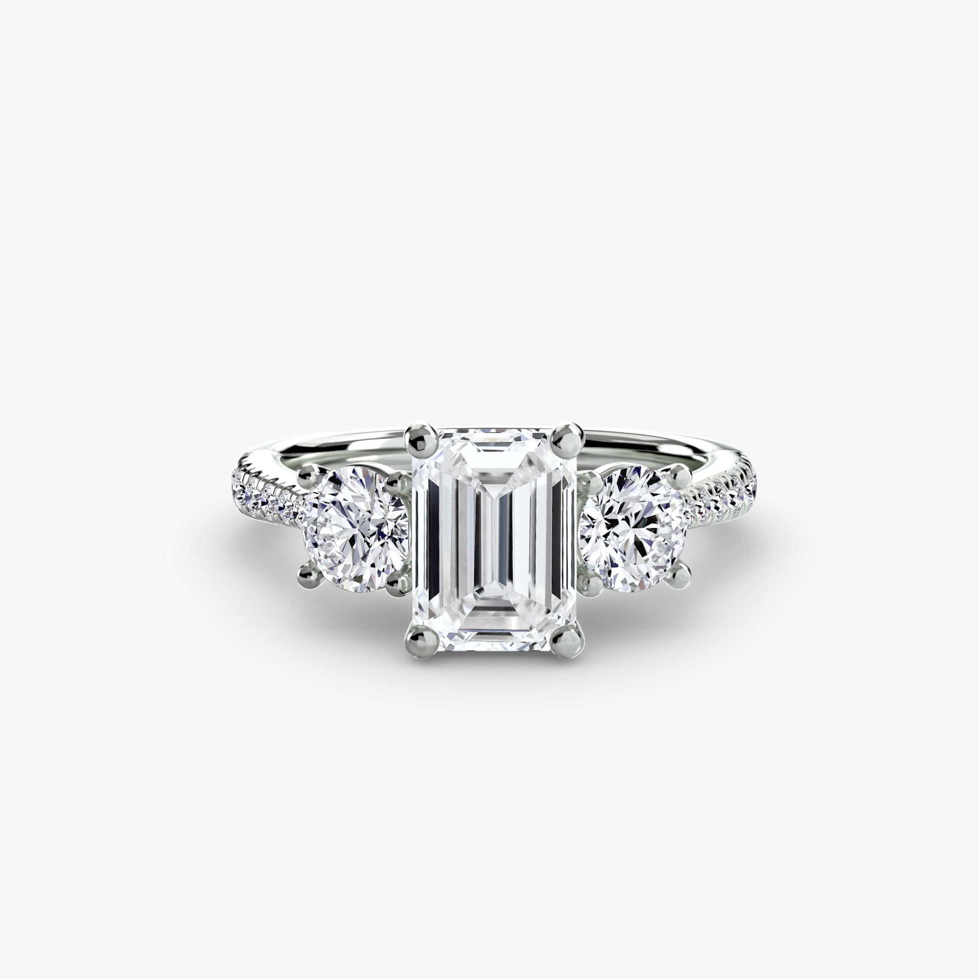 Three-Stone with Pavé Band The Perfect Carat