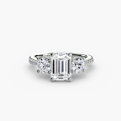 Three-Stone with Pavé Band The Perfect Carat